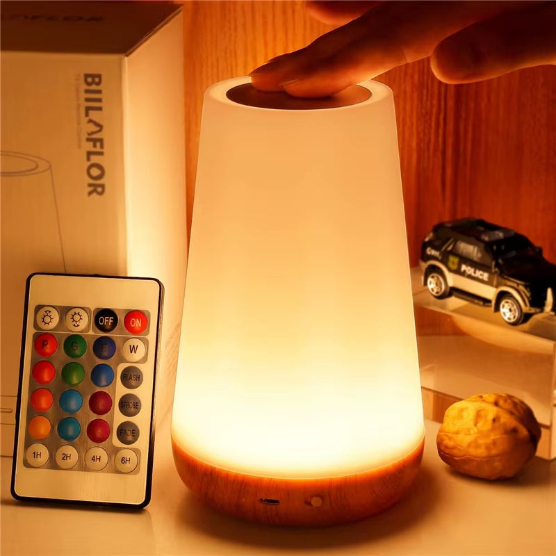Transform Your Space with the 13-Color RGB Touch Control Night Light - Dimmable, USB Rechargeable, and Perfect for Any Room