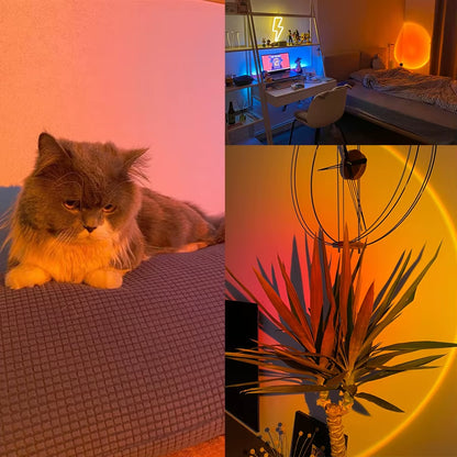 Transform Your Space with the Smart Sunset Lamp - Tuya LED Night Light with USB RGB Projection for Stunning Room Decor and Memorable Celebrations