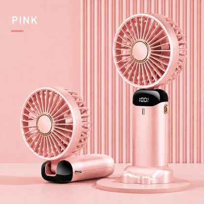 Experience Ultimate Comfort with Our Portable Handheld Personal Rechargeable Fan - 90° Adjustable, 5 Speed Wind, and Mini Aromatherapy for Home, Office, and Travel