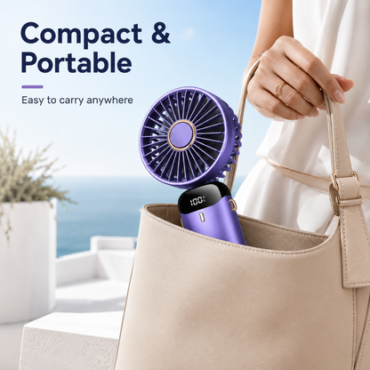 Experience Ultimate Comfort with Our Portable Handheld Personal Rechargeable Fan - 90° Adjustable, 5 Speed Wind, and Mini Aromatherapy for Home, Office, and Travel