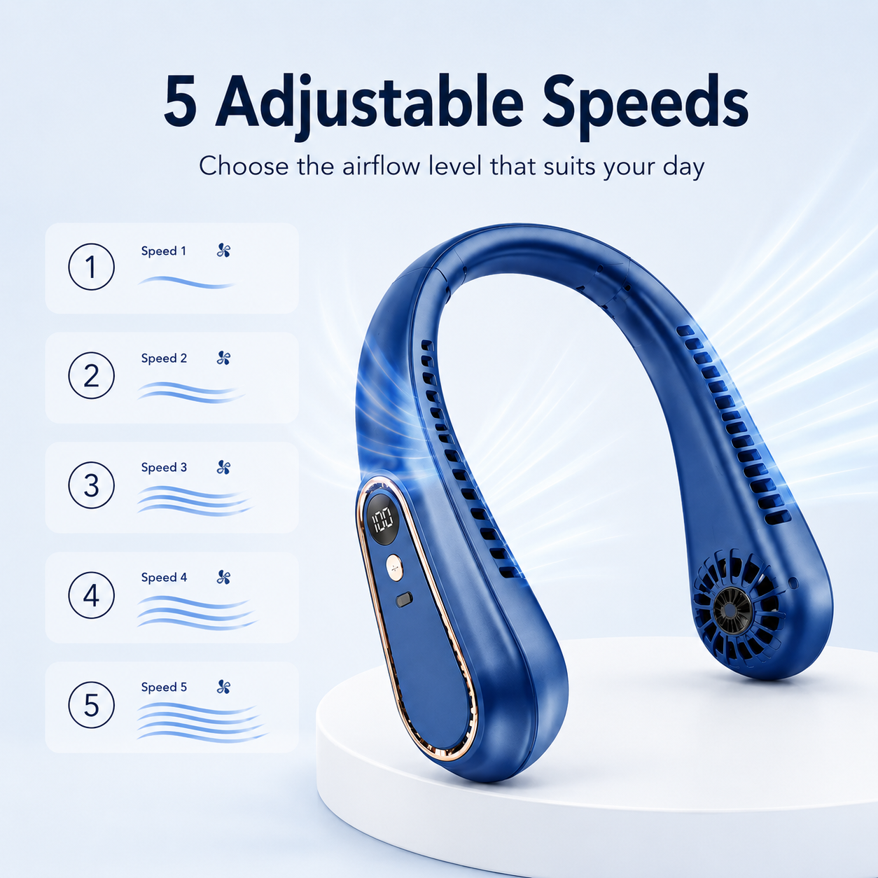 Experience Ultimate Comfort with Our Hands-Free Bladeless Neck Hanging Fan - Perfect for Outdoor Adventures!