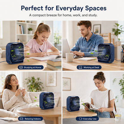 GlowBreeze 360° Rotatable USB Desk Fan – Stay Cool with Powerful 3-Speed Airflow Anywhere!