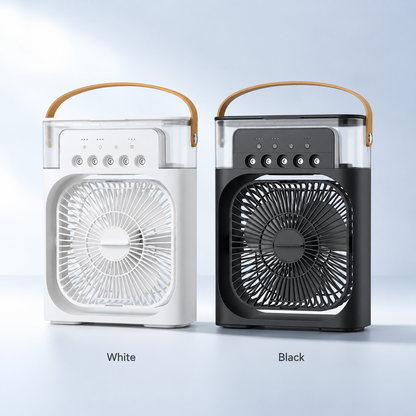 GlowBreeze 3-in-1 Mini Air Cooler – Portable Fan, Humidifier & LED Night Light