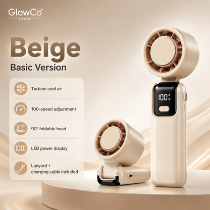 GlowBreeze IceCool Handheld Fan – Portable Turbo Cooling Fan