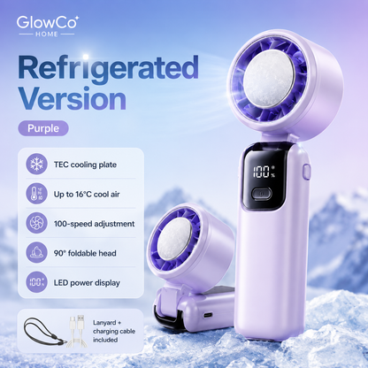 GlowBreeze IceCool Handheld Fan – Portable Turbo Cooling Fan