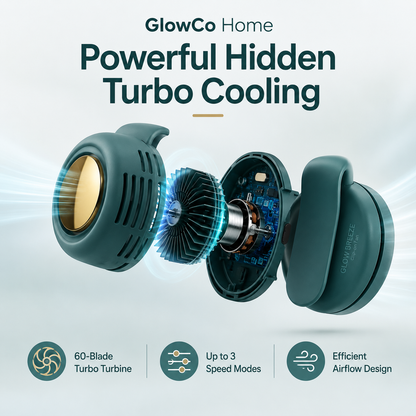 GlowBreeze Clip-On Waist Fan – Rechargeable 3-Speed Bladeless Cooling Fan