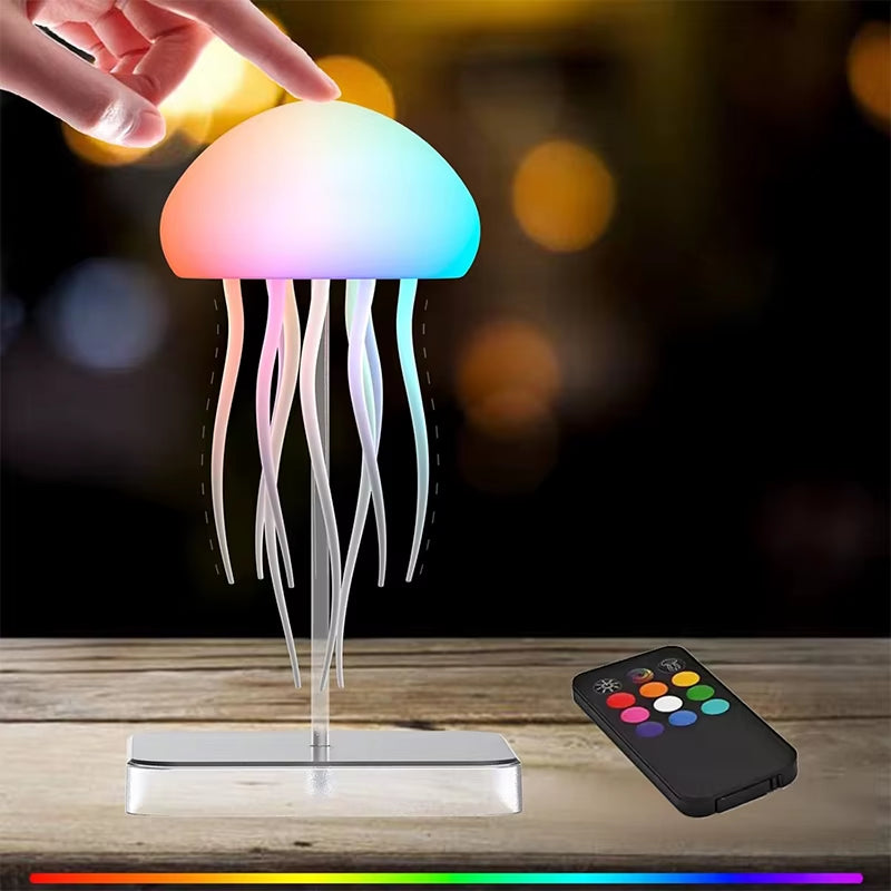 Enchanting LED Jellyfish Lamp with 9 Graceful Tentacles - Dual Lighting Modes & Remote Control for a Mesmerizing Ambiance