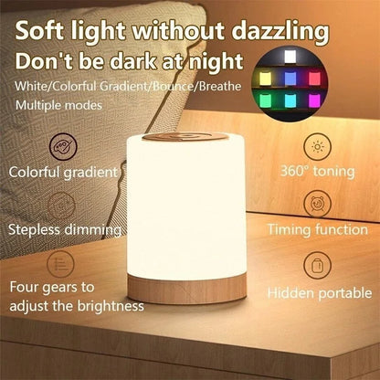 Versatile Touch Sensor LED Night Light - Dimmable USB Rechargeable Table Lamp for Cozy Bedside Ambiance